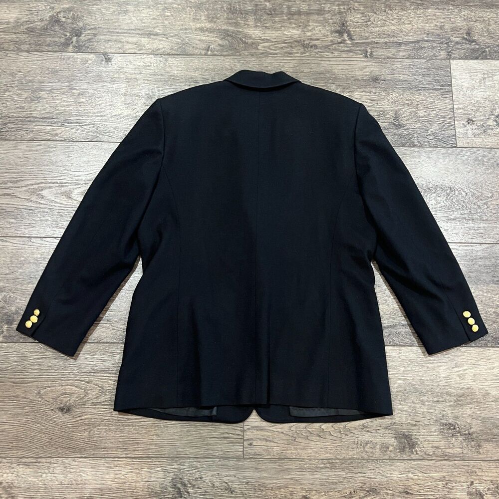 Vintage 90s Pendleton Wool Blazer Gold Buttons USA Made Womens 14 Black - Picture 4 of 8